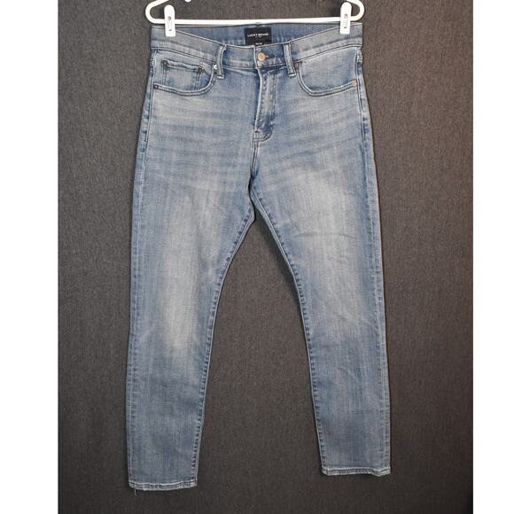 Lucky Brand Men's 30x32 410 Athletic Straight Light Distressed Wash Denim Jeans - Picture 1 of 12